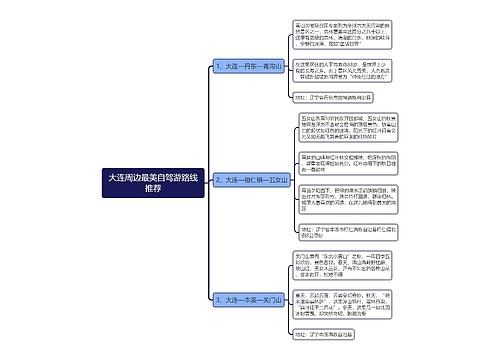 大连周边最美自驾游路线推荐思维导图
