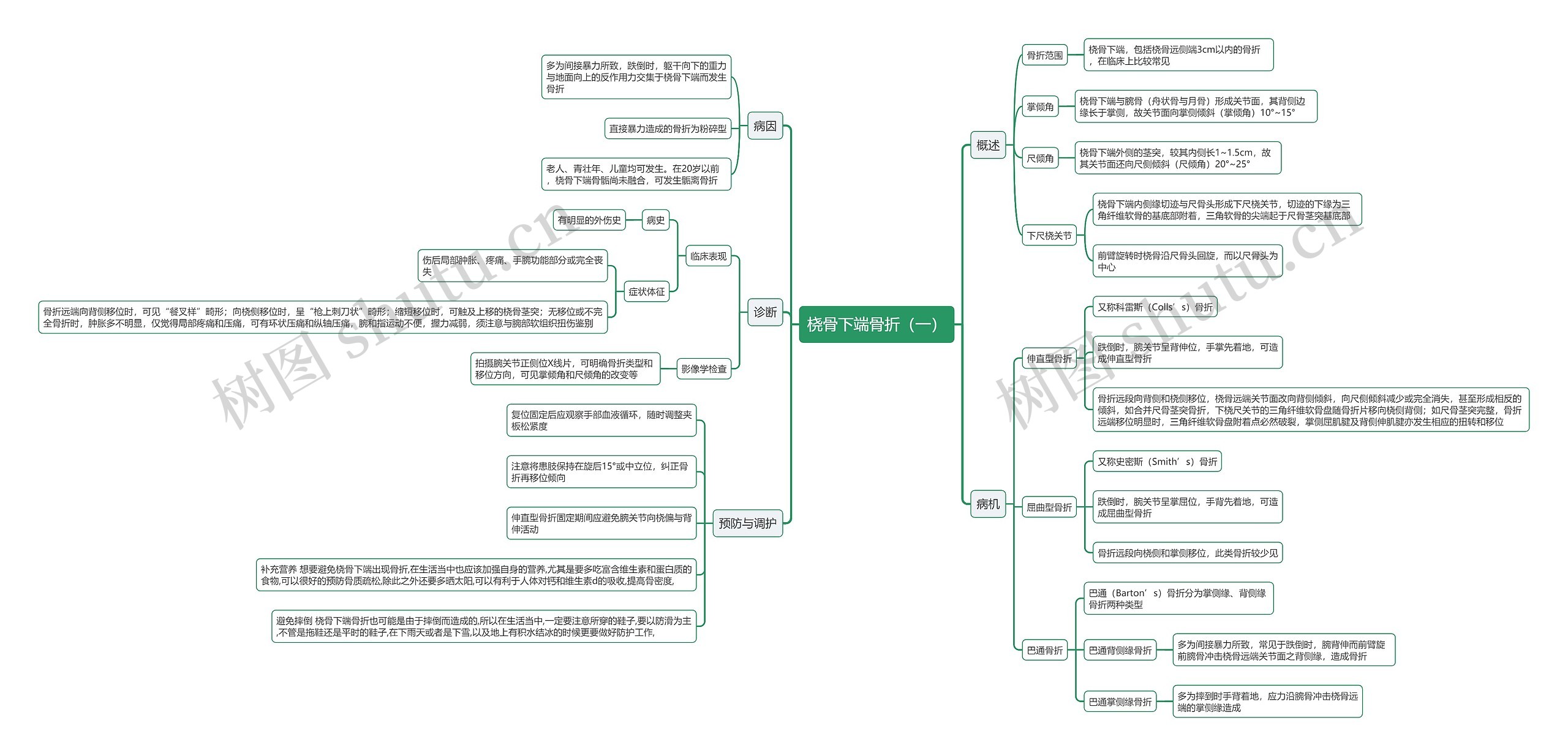 桡骨下端骨折（一）思维导图