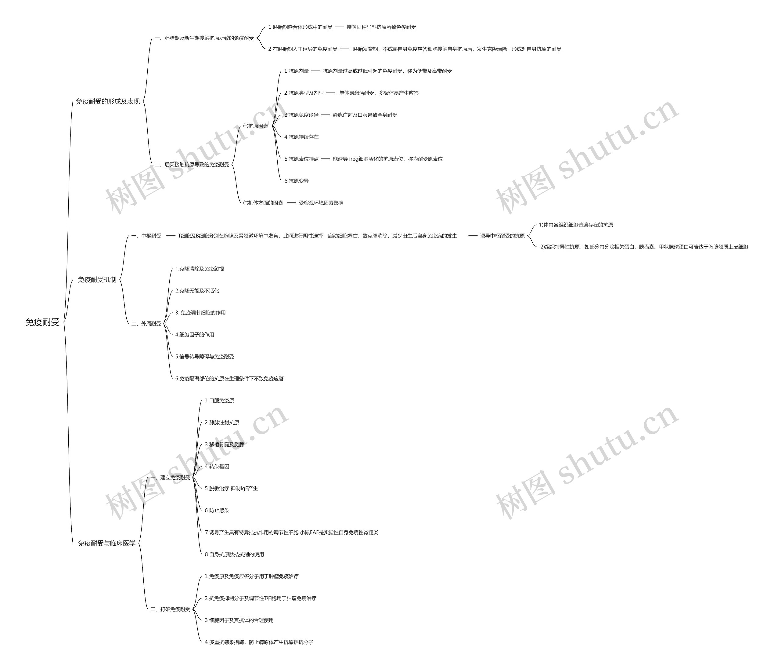 免疫耐受思维导图
