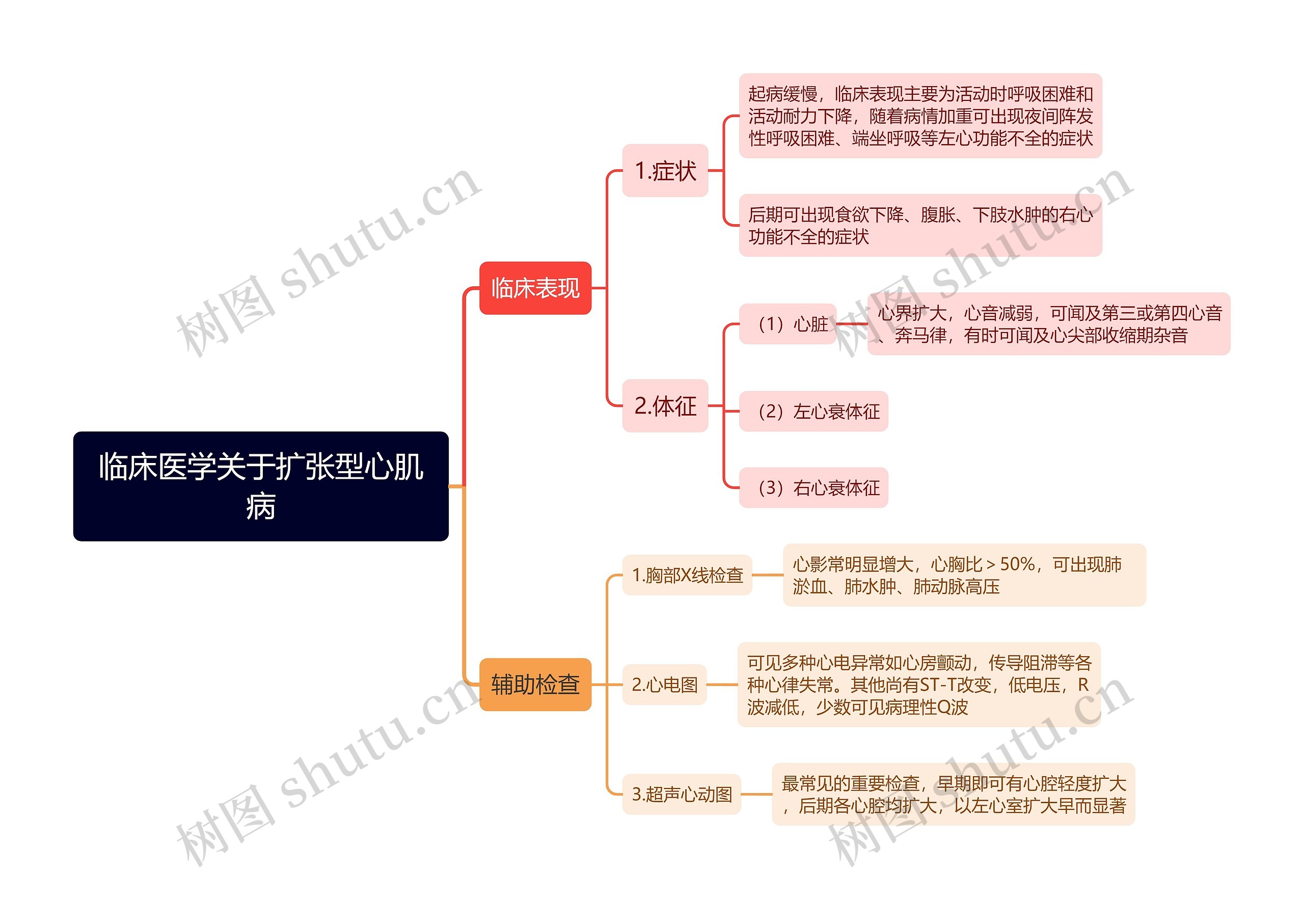 临床医学关于扩张型心肌病思维导图