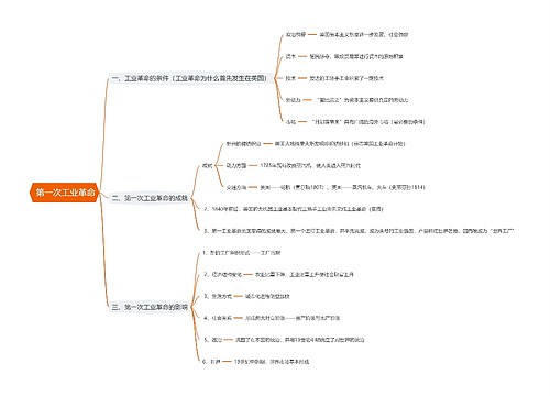  第一次工业革命思维导图