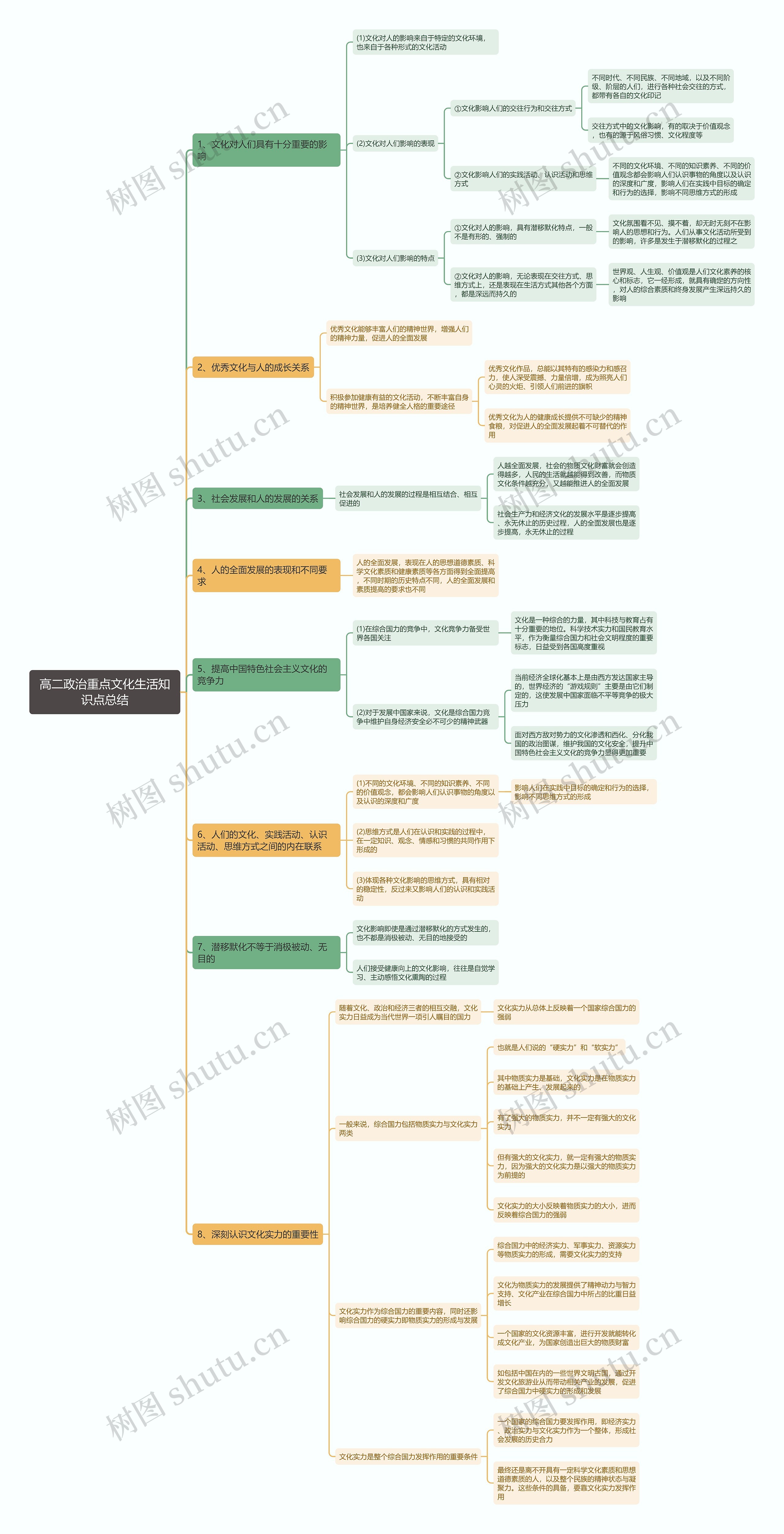 高二政治重点文化生活思维导图