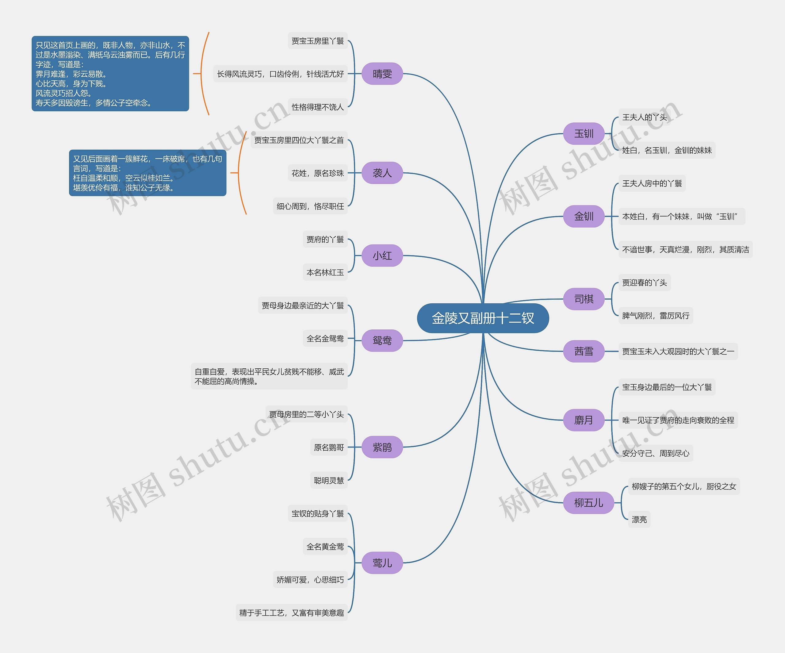 金陵又副册十二钗思维导图