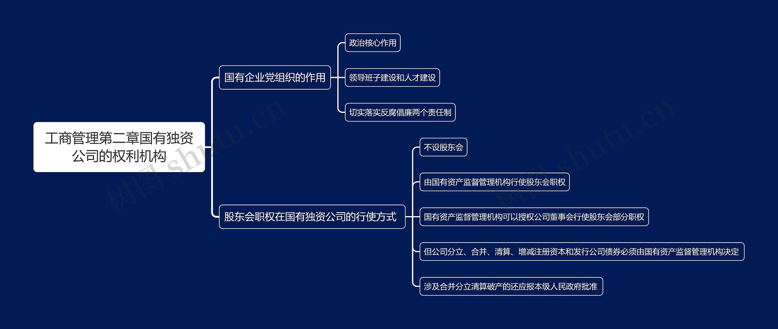 工商管理第二章国有独资公司的权利机构思维导图