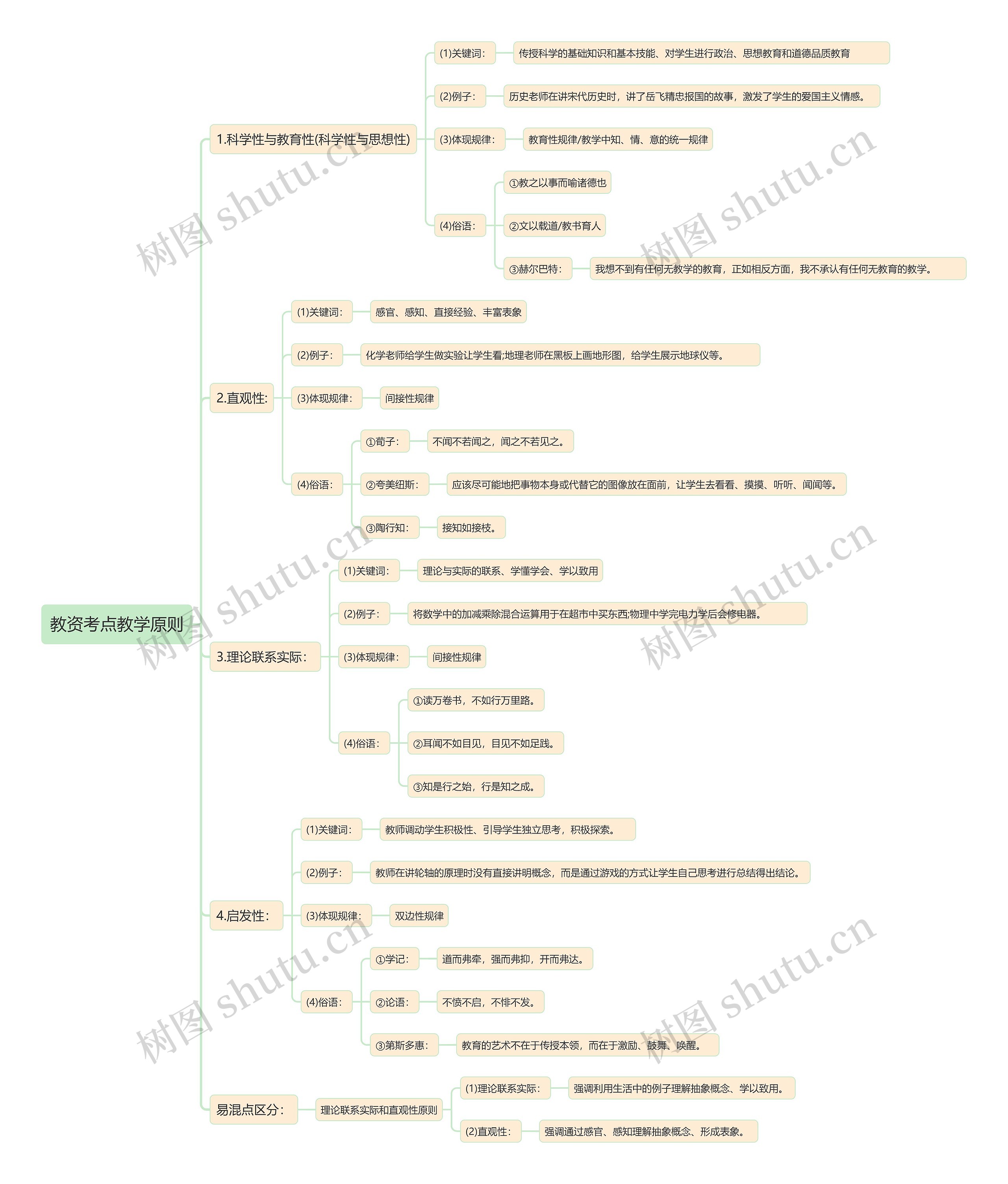 教资考点教学原则思维导图