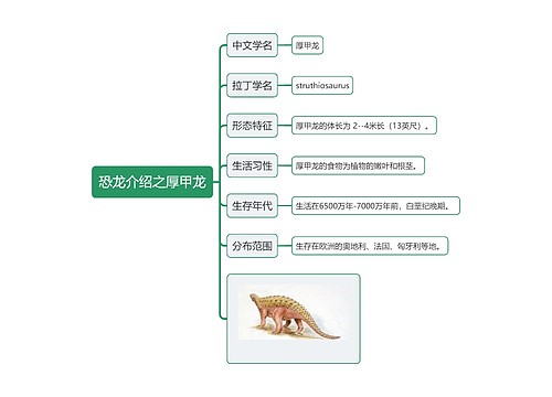 恐龙介绍之厚甲龙思维导图