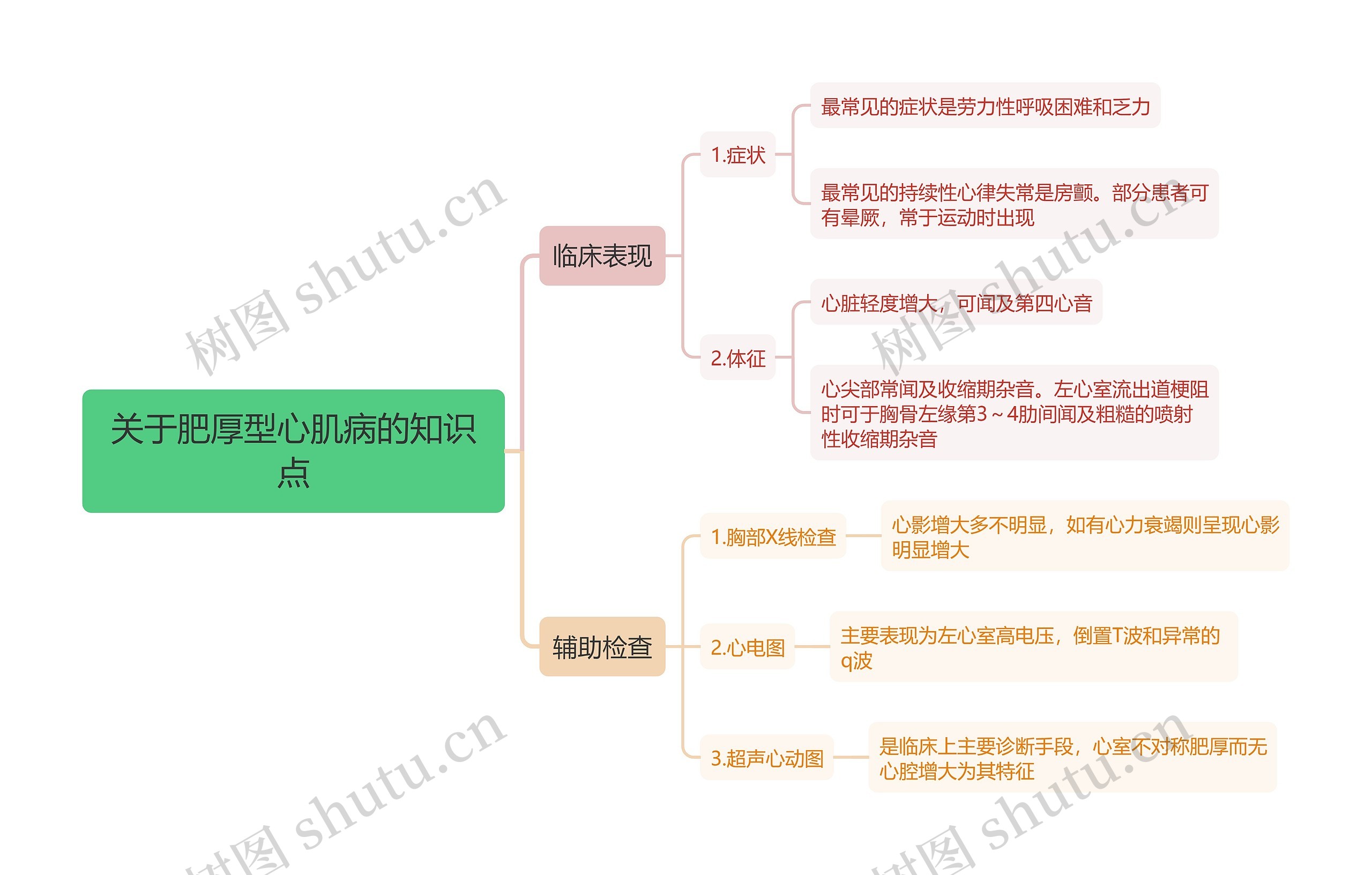 关于肥厚型心肌病的知识点思维导图