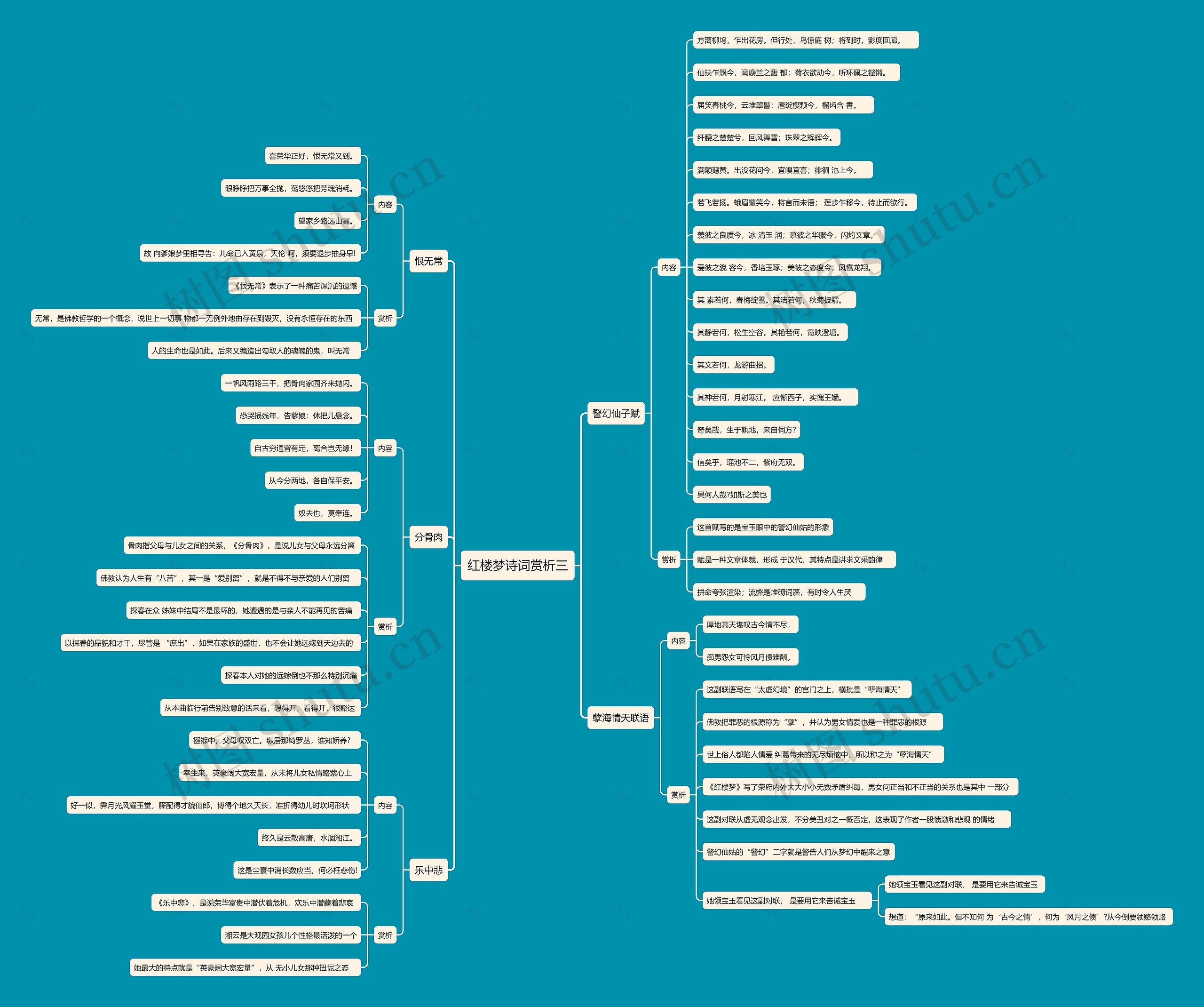 红楼梦诗词赏析三思维导图