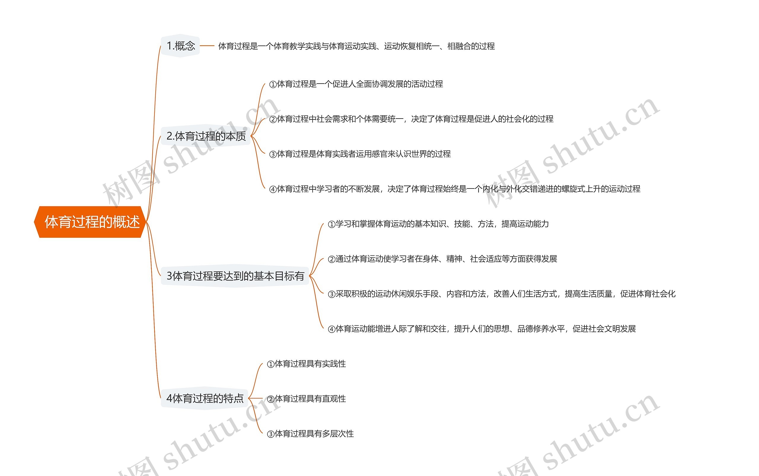  体育过程的概述思维导图