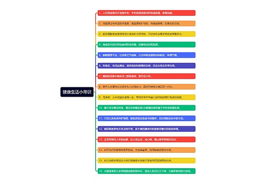 健康生活小常识思维导图