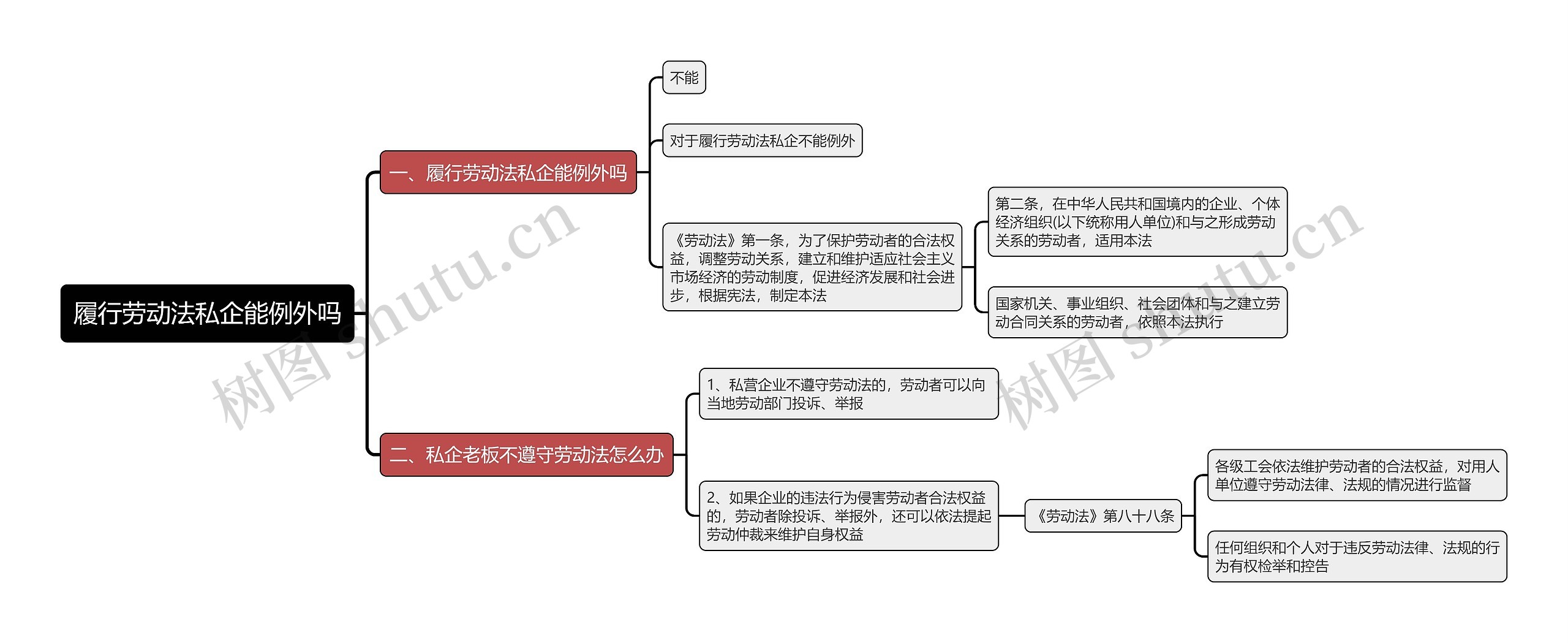 履行劳动法私企能例外吗思维导图