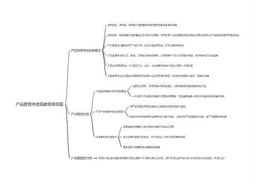 产品管理考虑因素思维导图