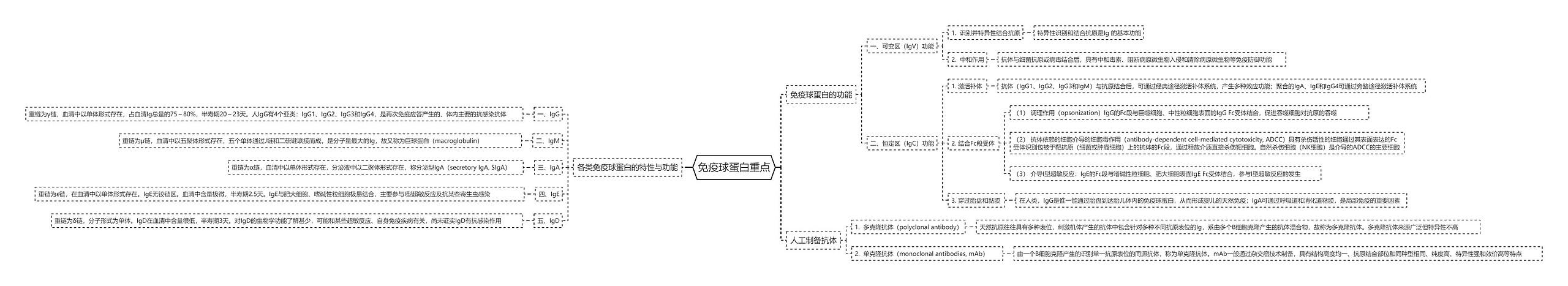 免疫球蛋白重点思维导图