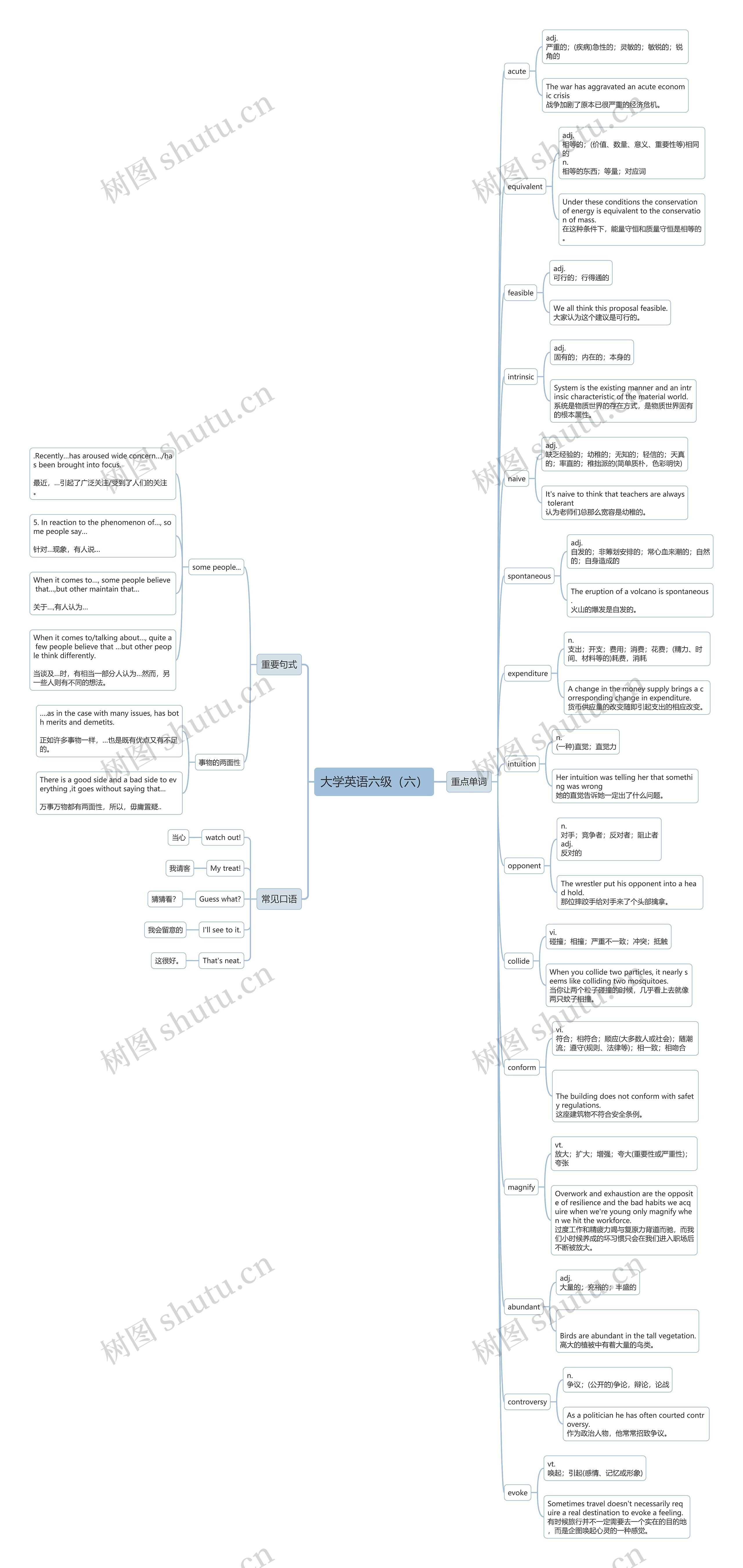 大学英语六级重点单词（六）思维导图