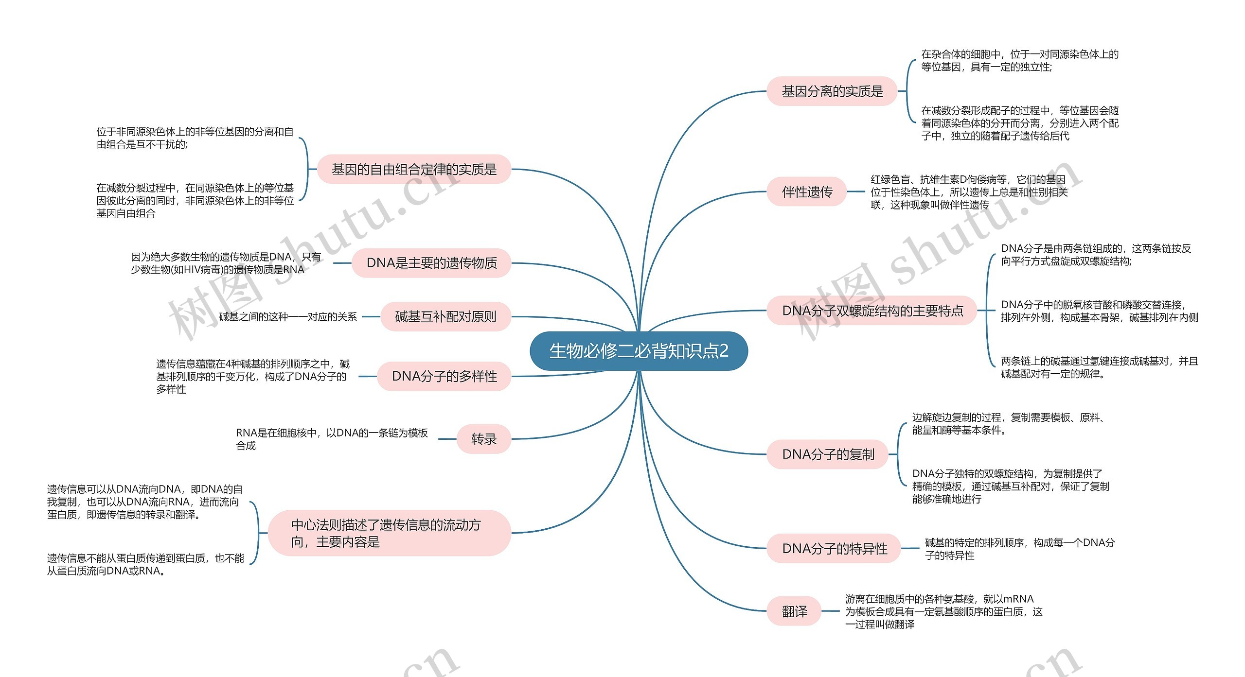 生物必修二必背知识点2思维导图