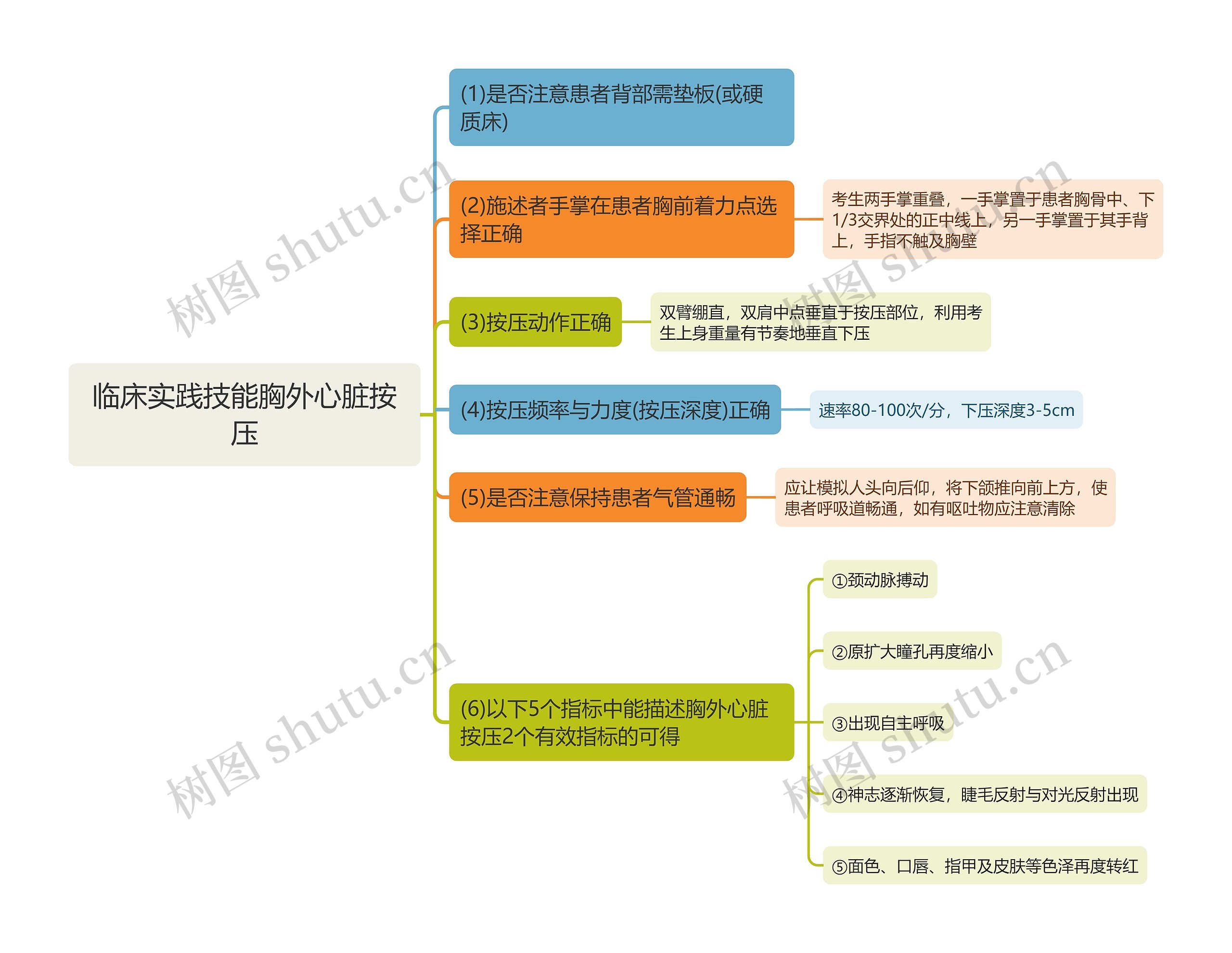 临床实践技能胸外心脏按压思维导图