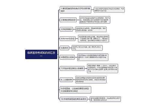 临床医师考试知识点汇总一思维导图