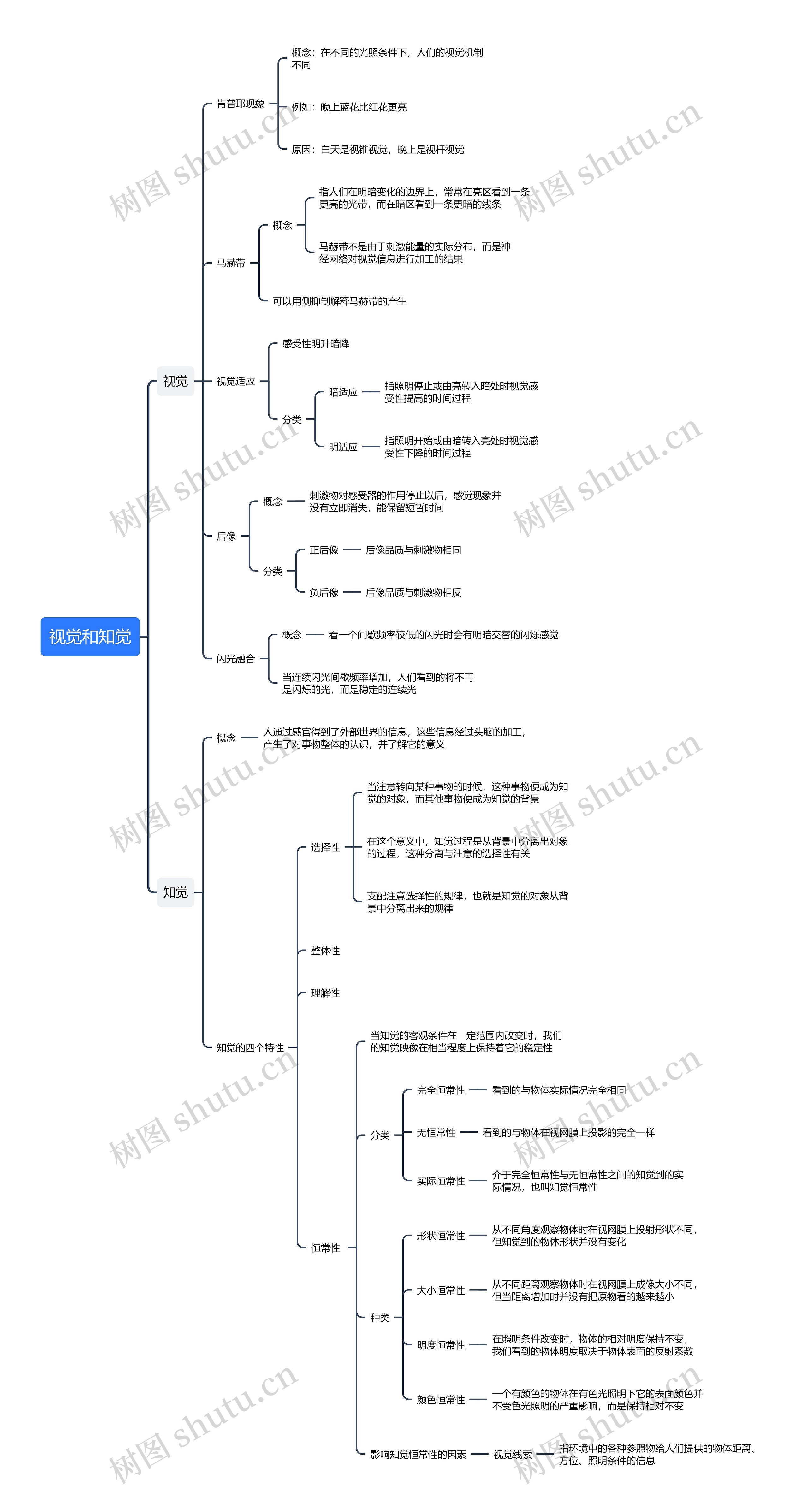 视觉和知觉思维导图