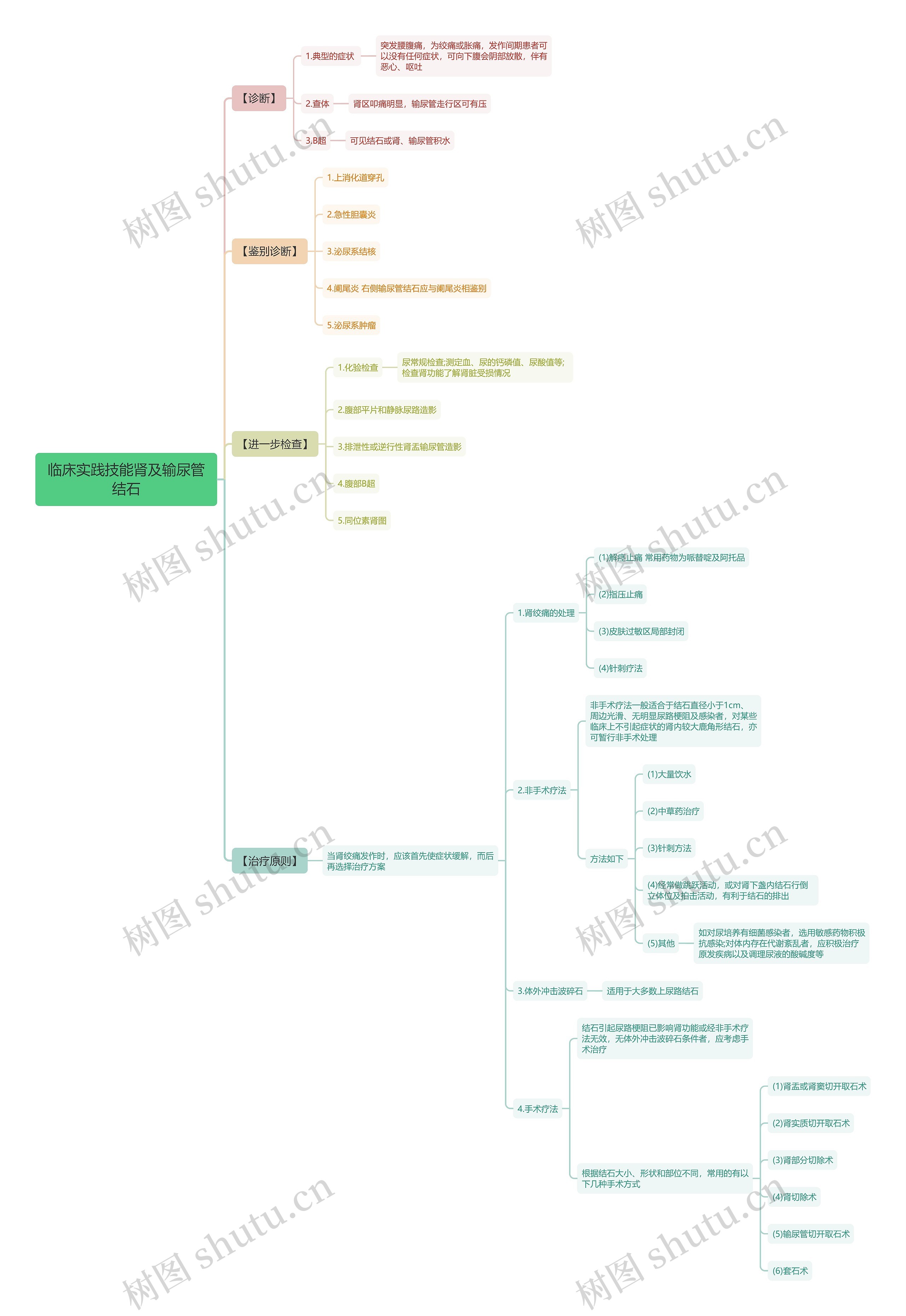 临床实践技能肾及输尿管结石思维导图