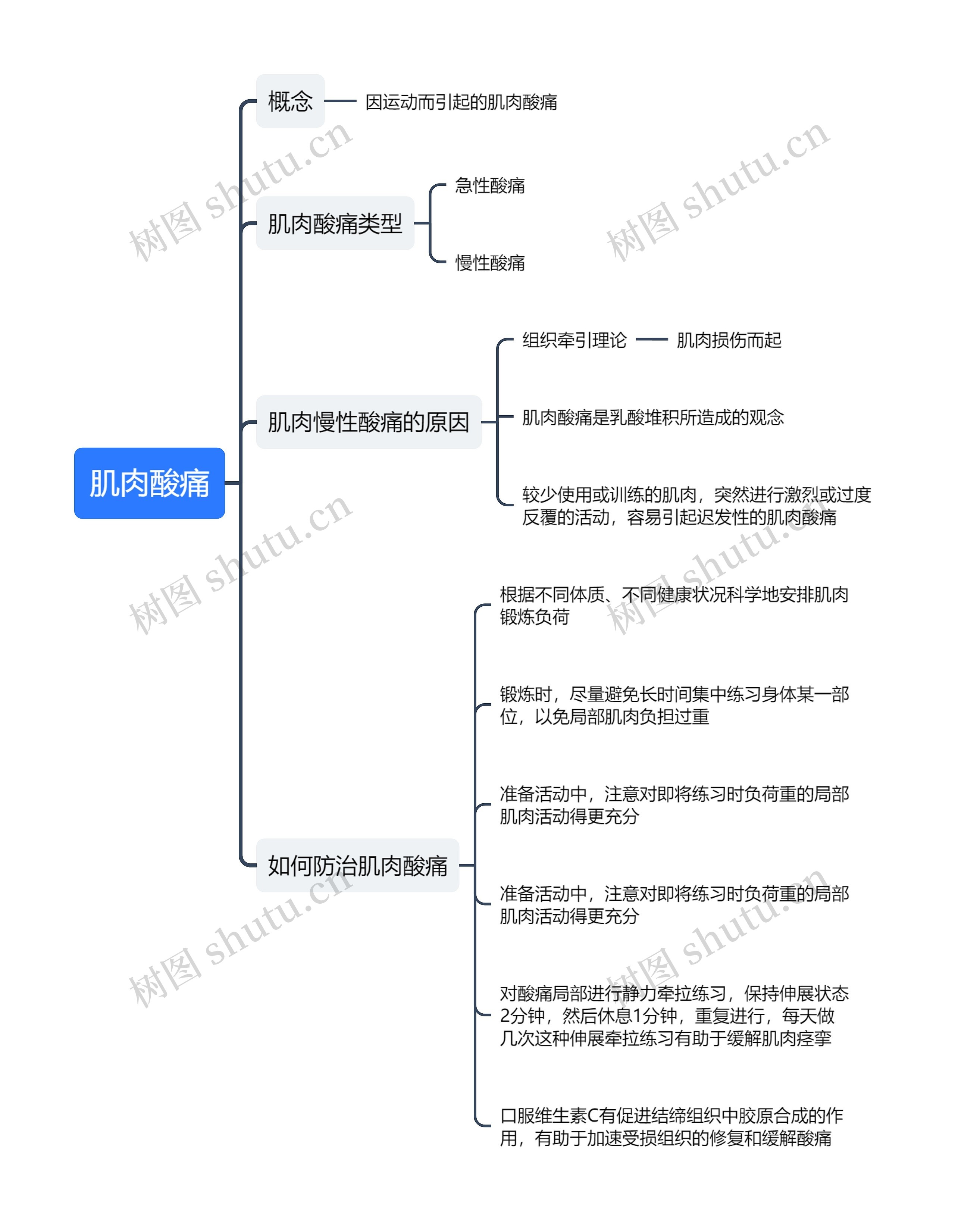 肌肉酸痛思维导图