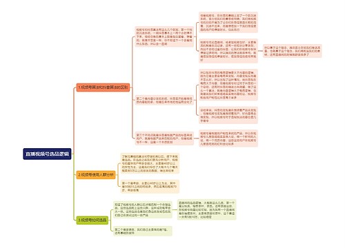 直播视频号选品逻辑思维导图