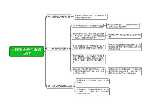 主要起重机械与吊具的使用要求思维导图