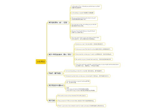 or的用法思维导图