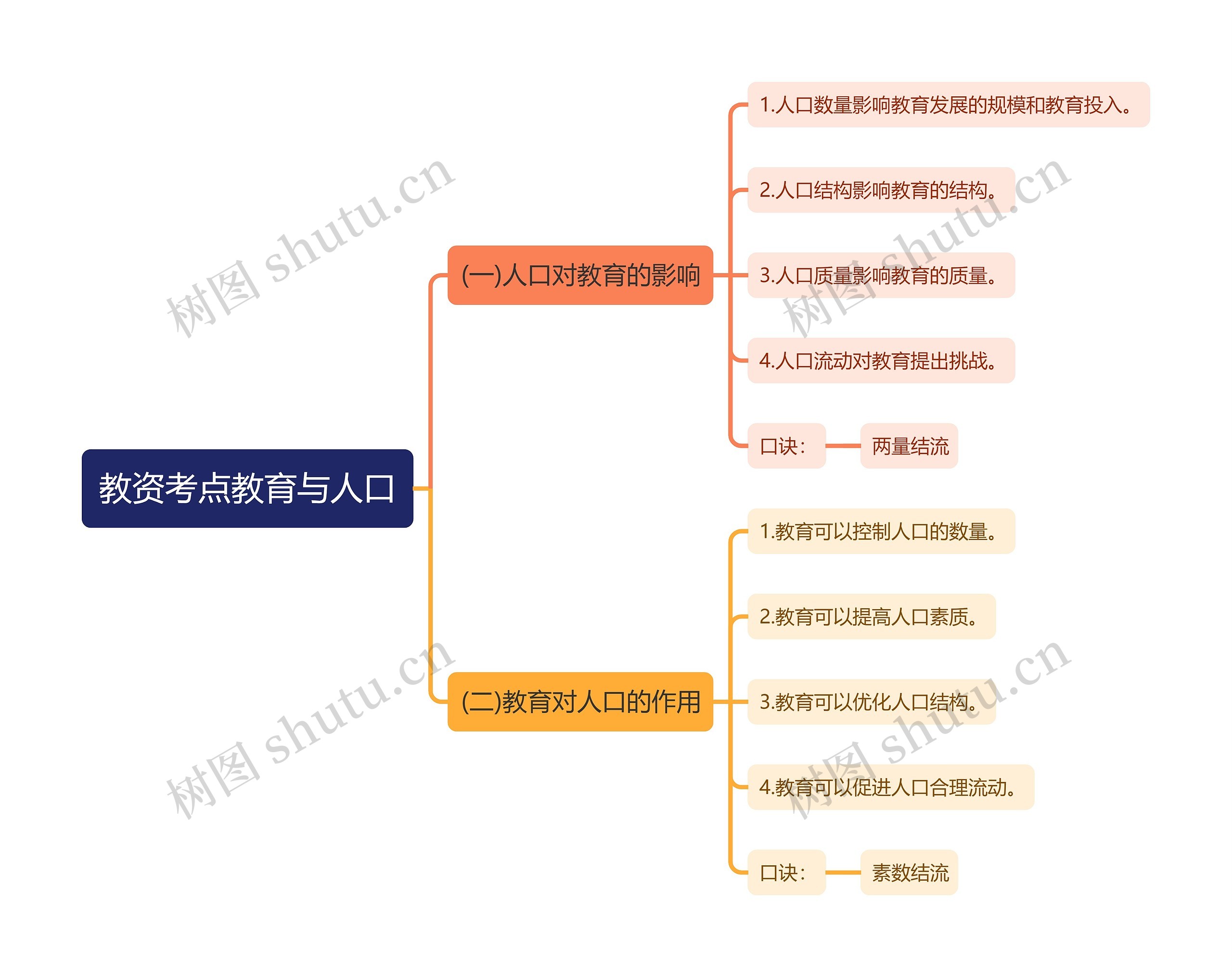 教资考点教育与人口思维导图