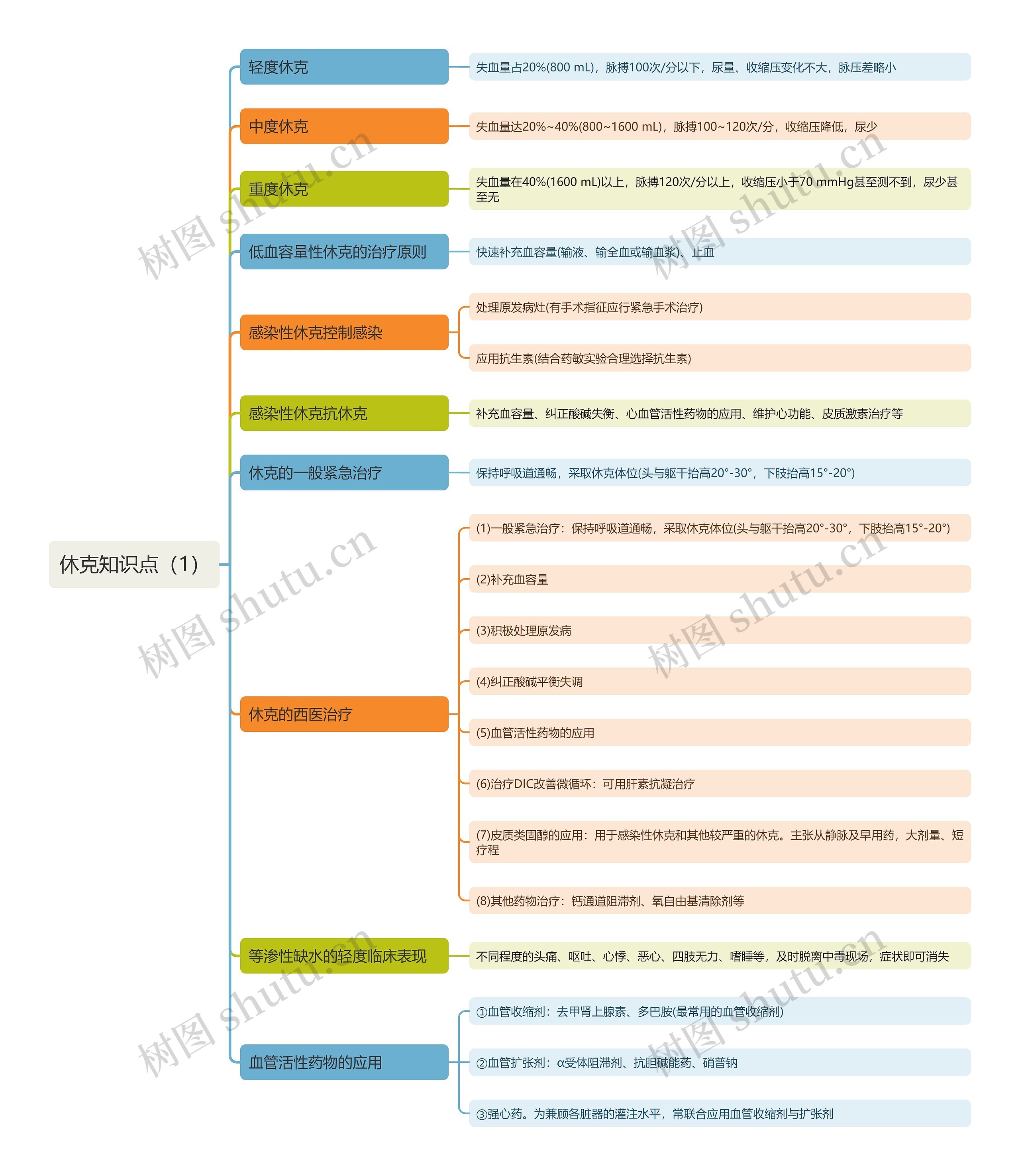 休克知识点（1）思维导图