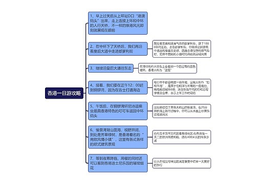 香港一日游攻略思维导图