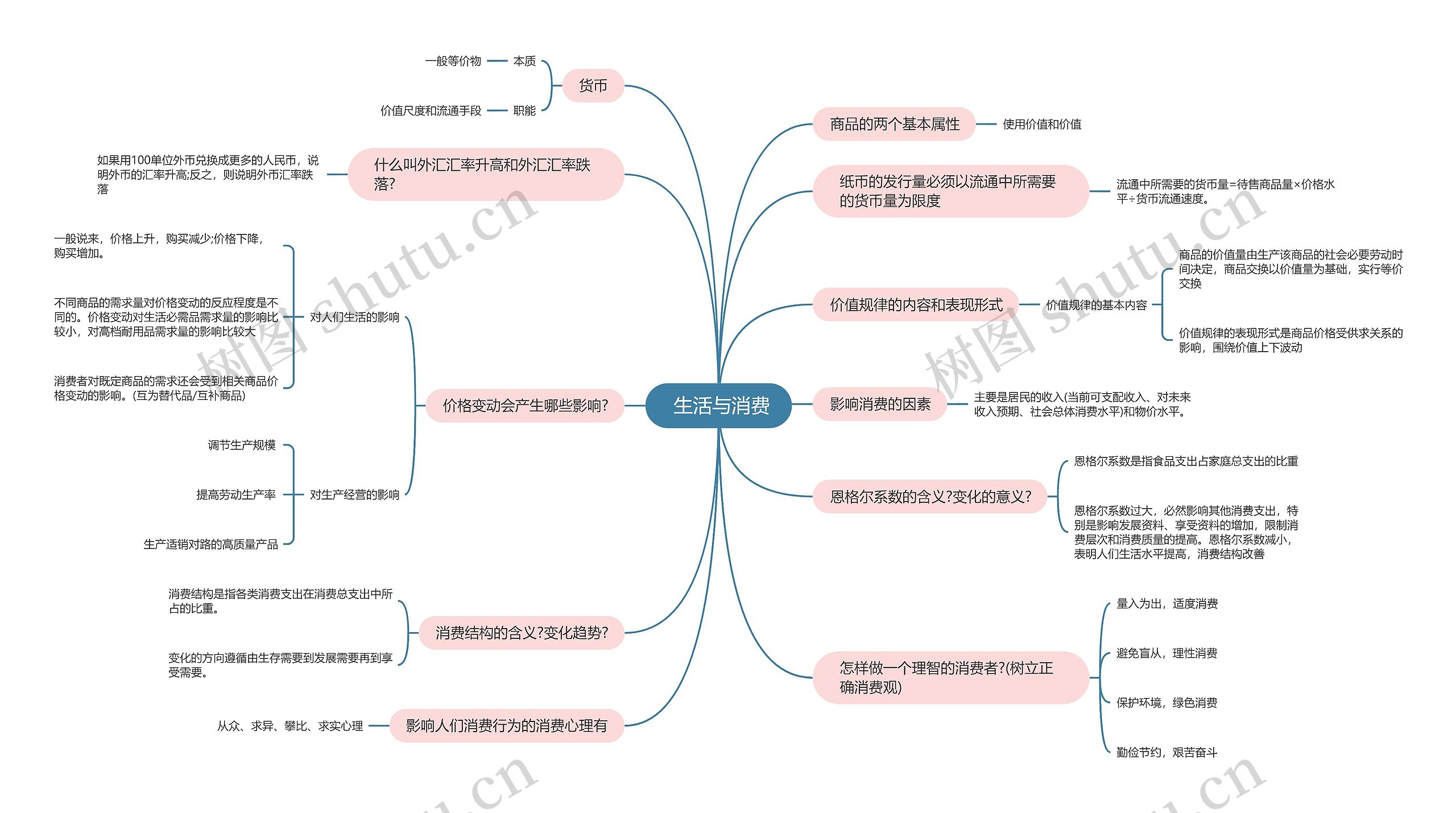  政治必修一   生活与消费思维导图