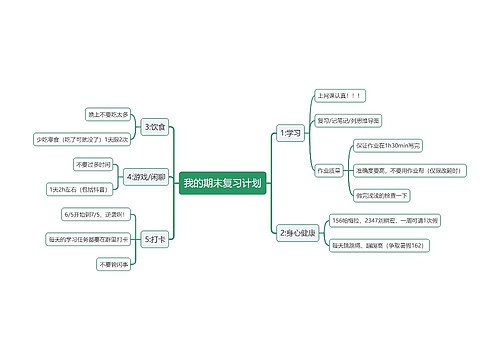 我的期末复习计划思维导图
