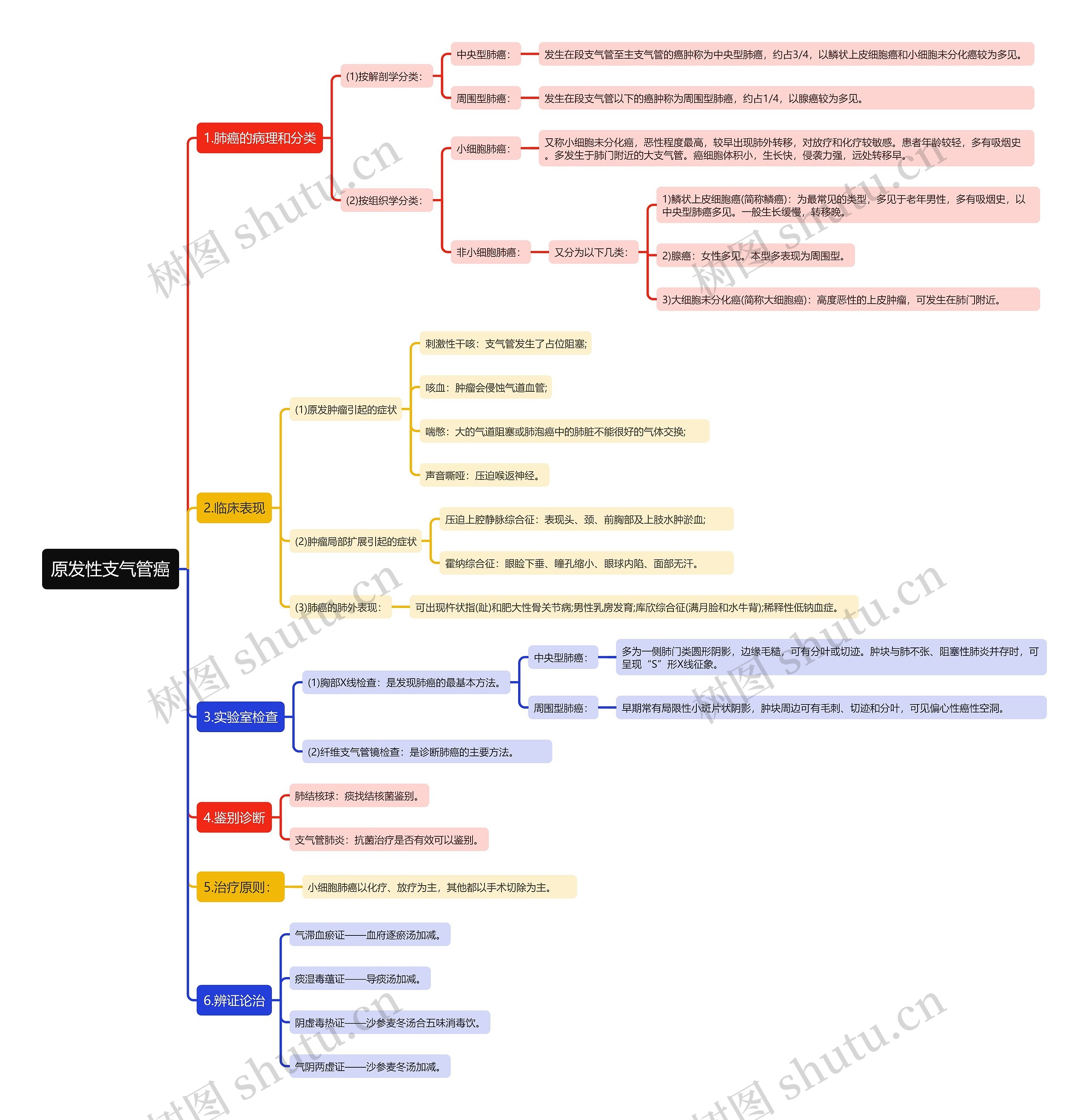 原发性支气管癌思维导图