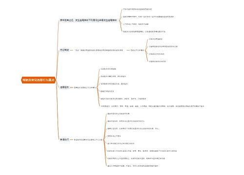 驾驶员常见违章行为重点思维导图
