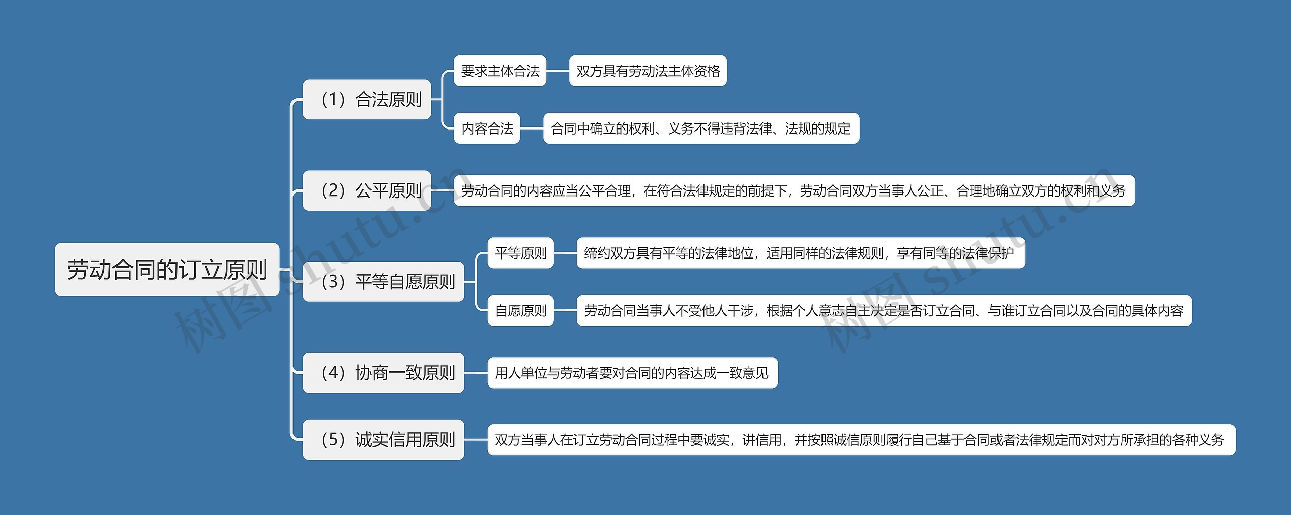 劳动合同的订立原则思维导图