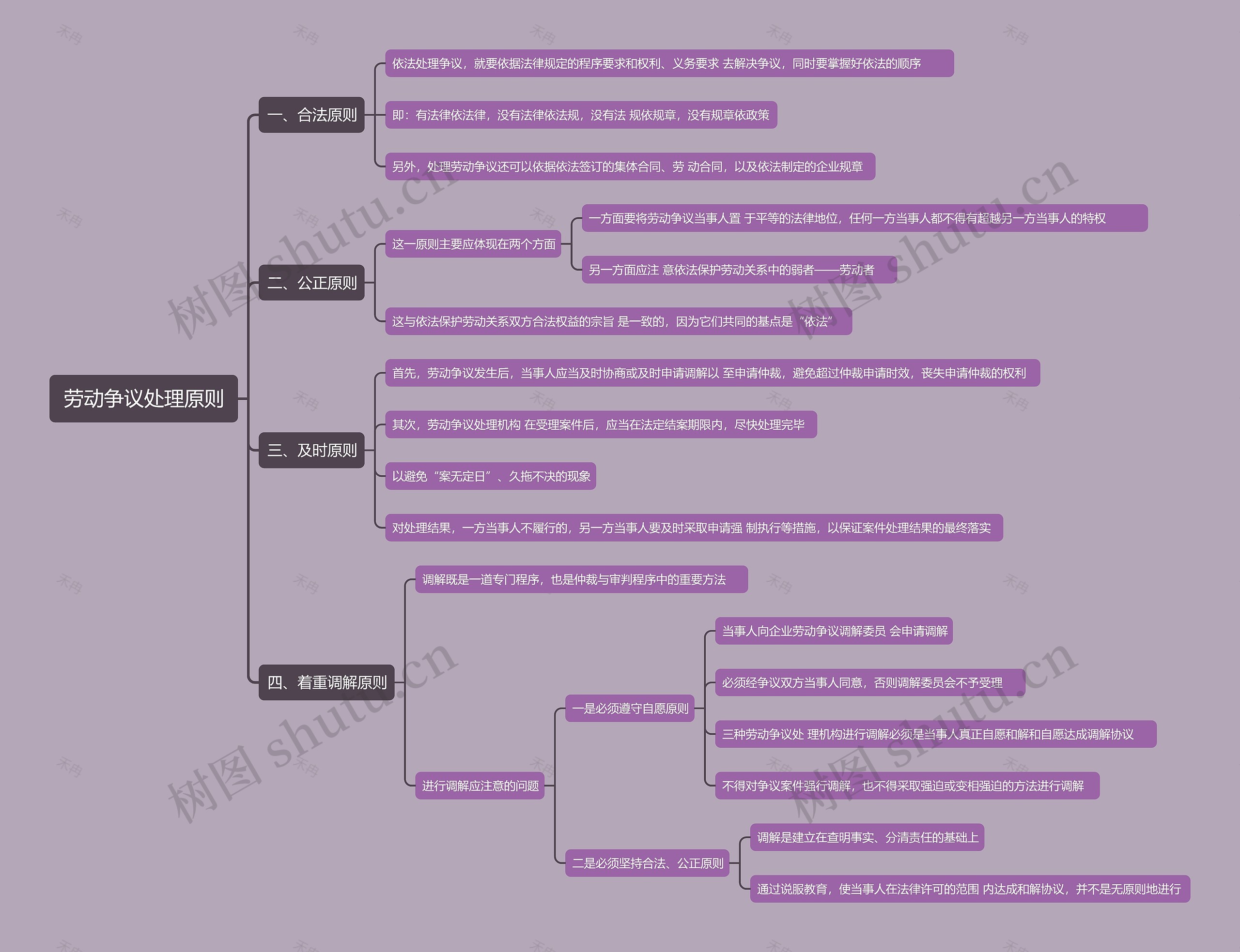 劳动争议处理原则思维导图高清图 劳动争议处理原则思维导图