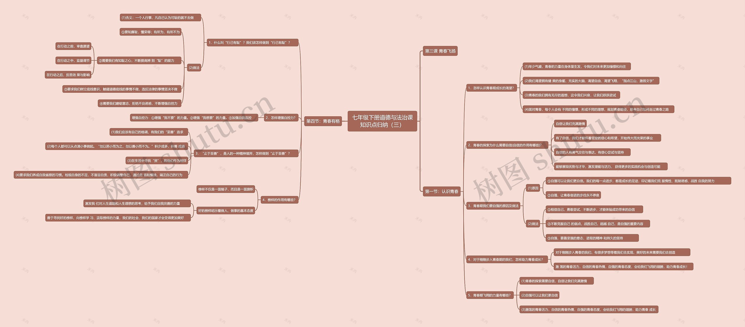 七年级下册道德与法治课知识点归纳（三）思维导图
