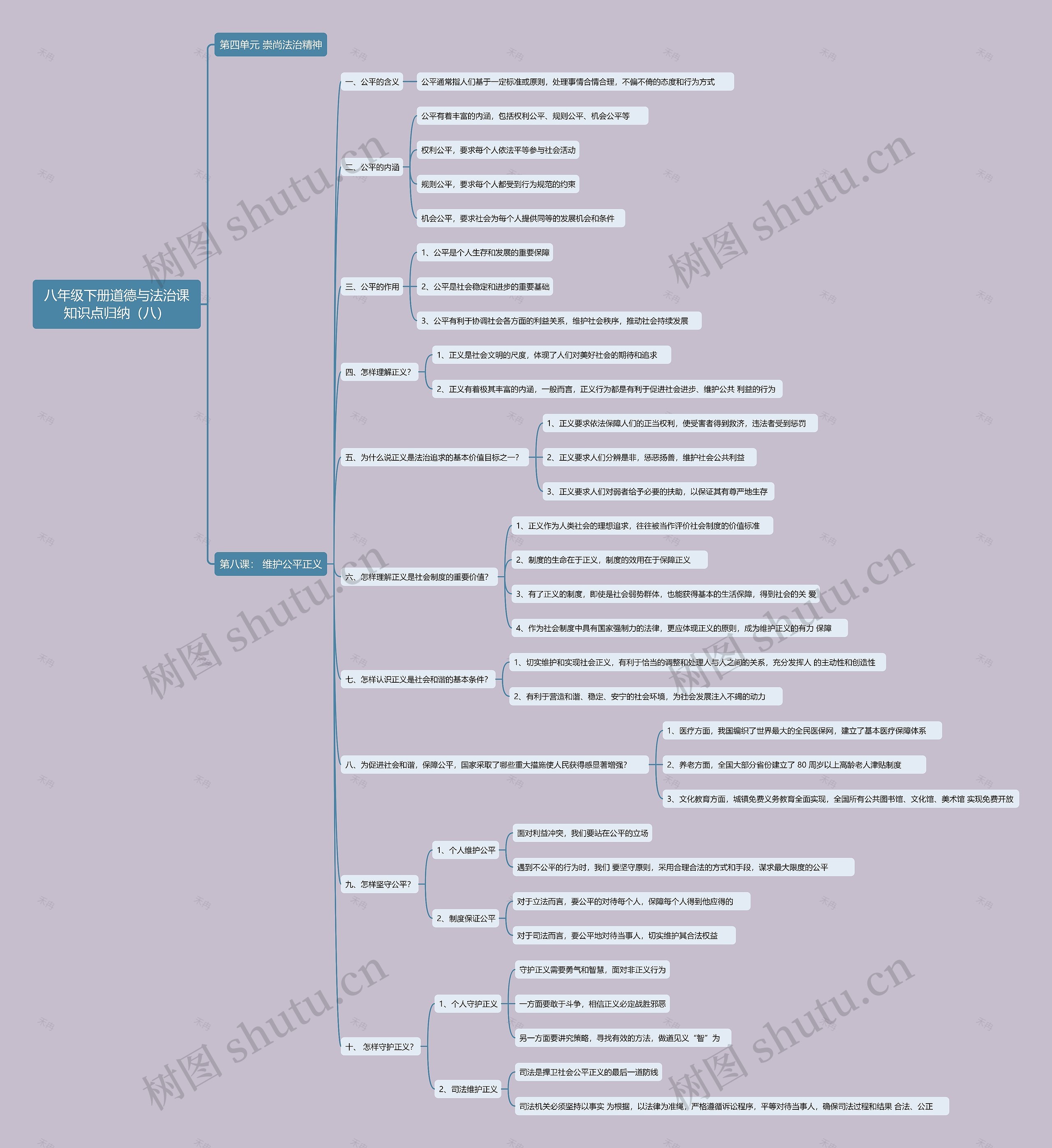 八年级下册道德与法治课知识点归纳（八）思维导图