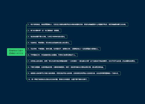 高情商技巧提升逻辑能力的方法思维导图