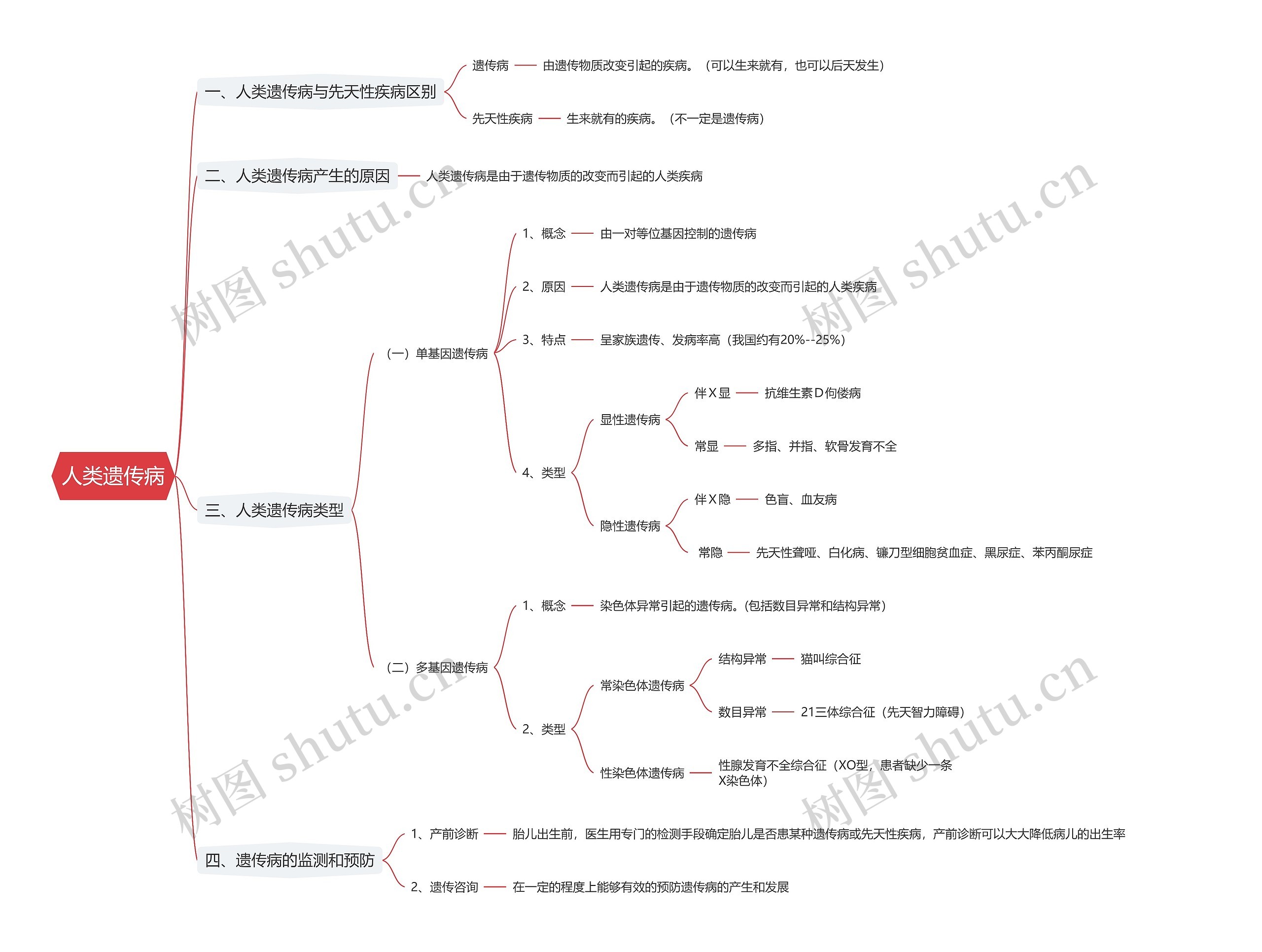 人类遗传病思维导图