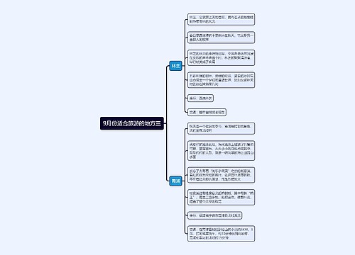9月份适合旅游的地方三思维导图