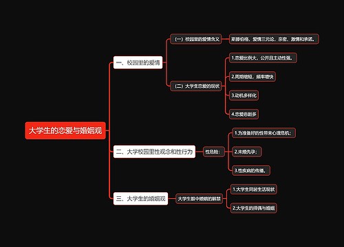 大学生的恋爱与婚姻观思维导图