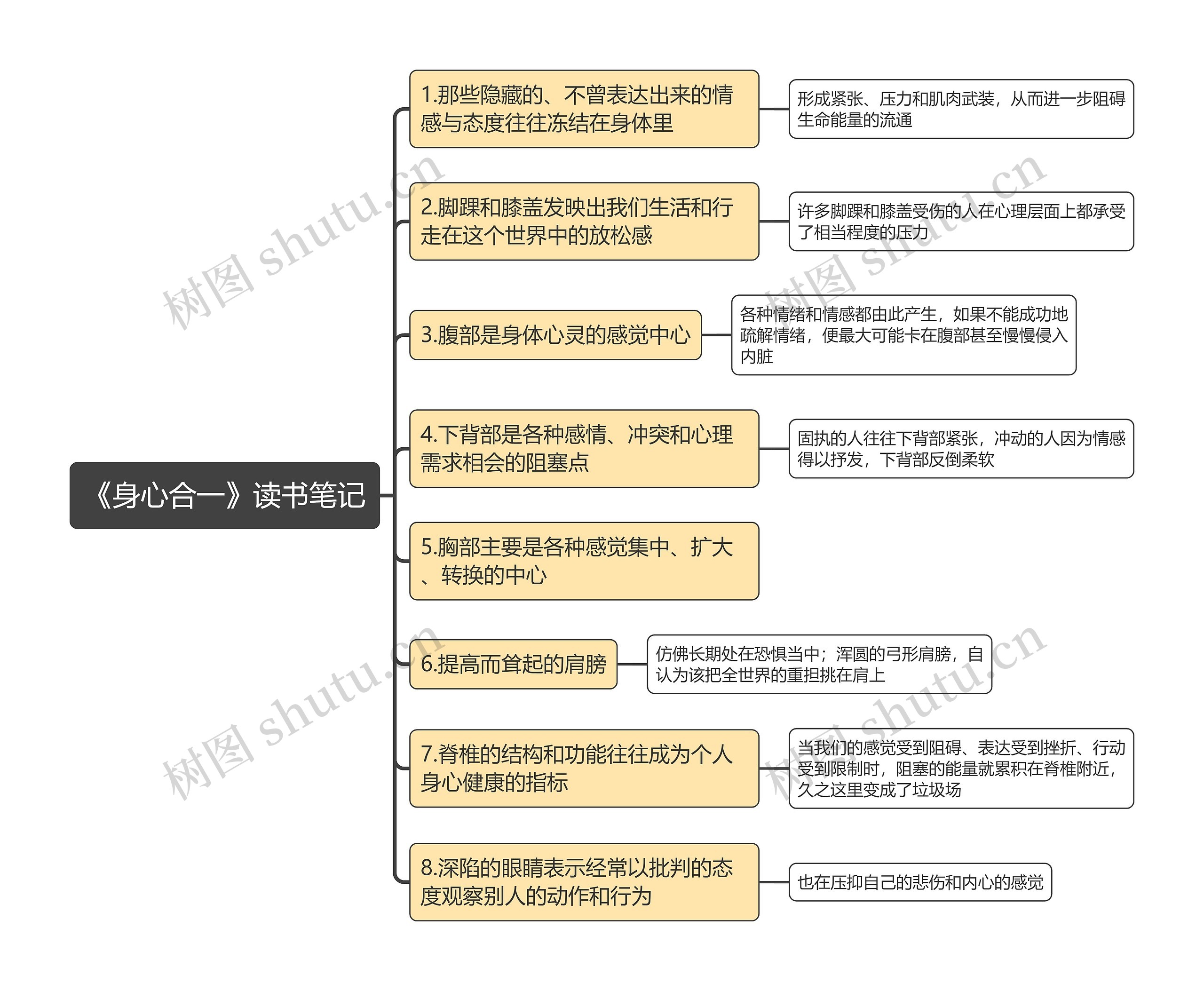 《身心合一》读书笔记思维导图