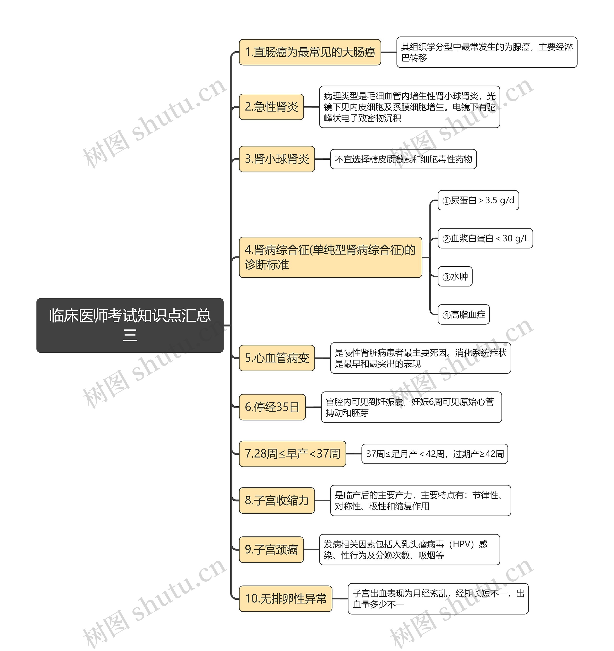 临床医师考试知识点汇总三思维导图