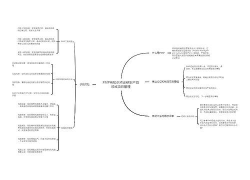 PMP有知识点迁移到产品领域项目管理