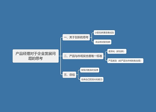 产品经理对于企业发展问题的思考思维导图