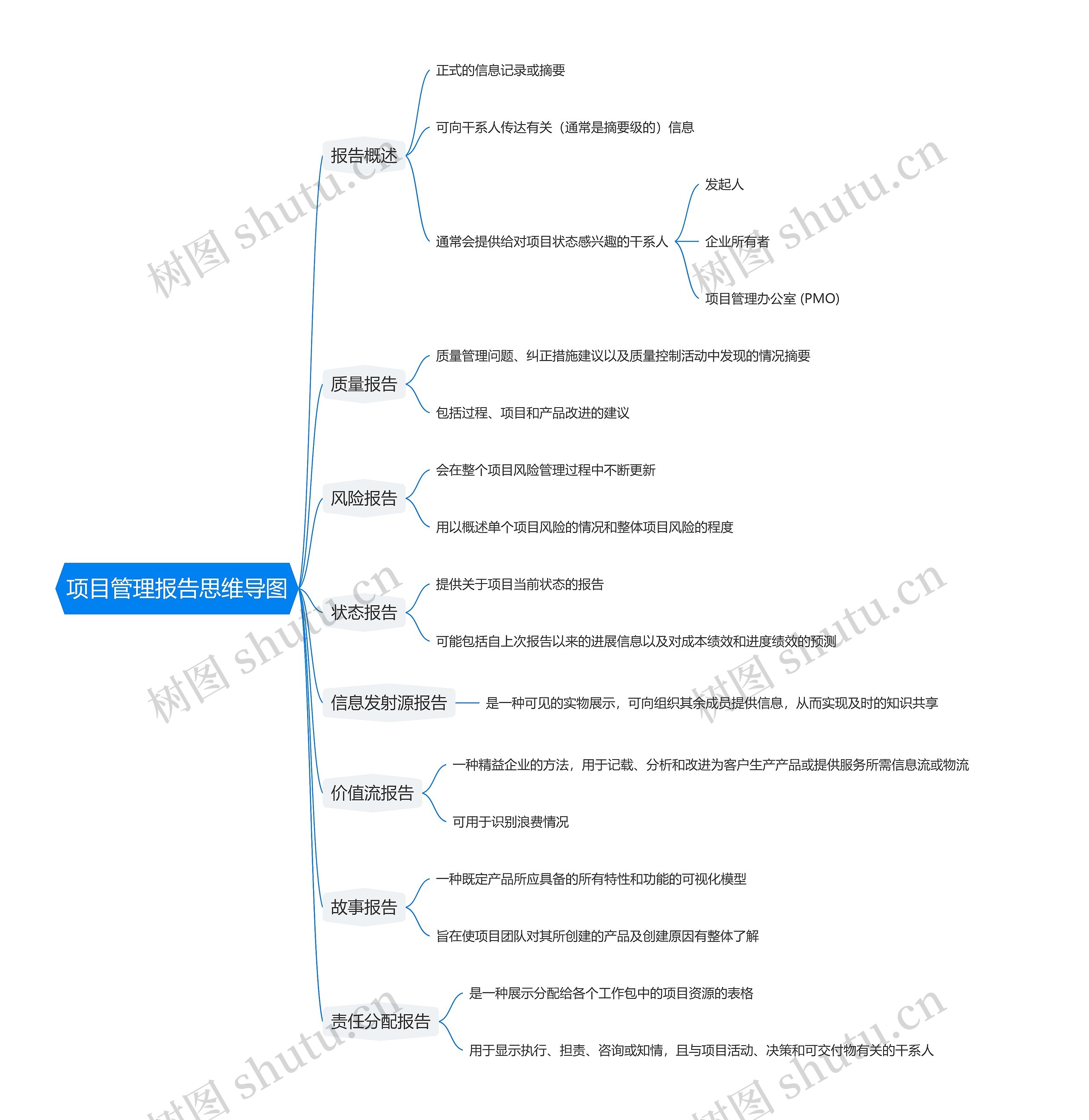 项目管理报告思维导图