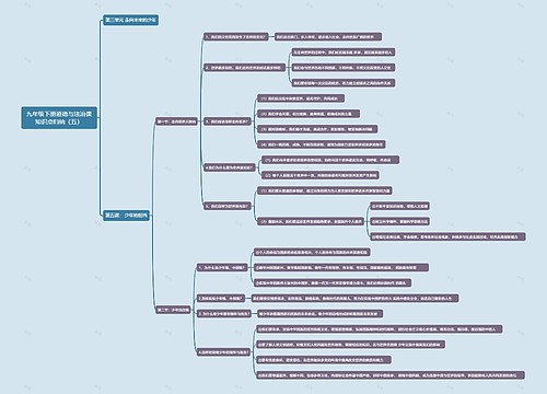 九年级下册道德与法治课知识点归纳（五）思维导图