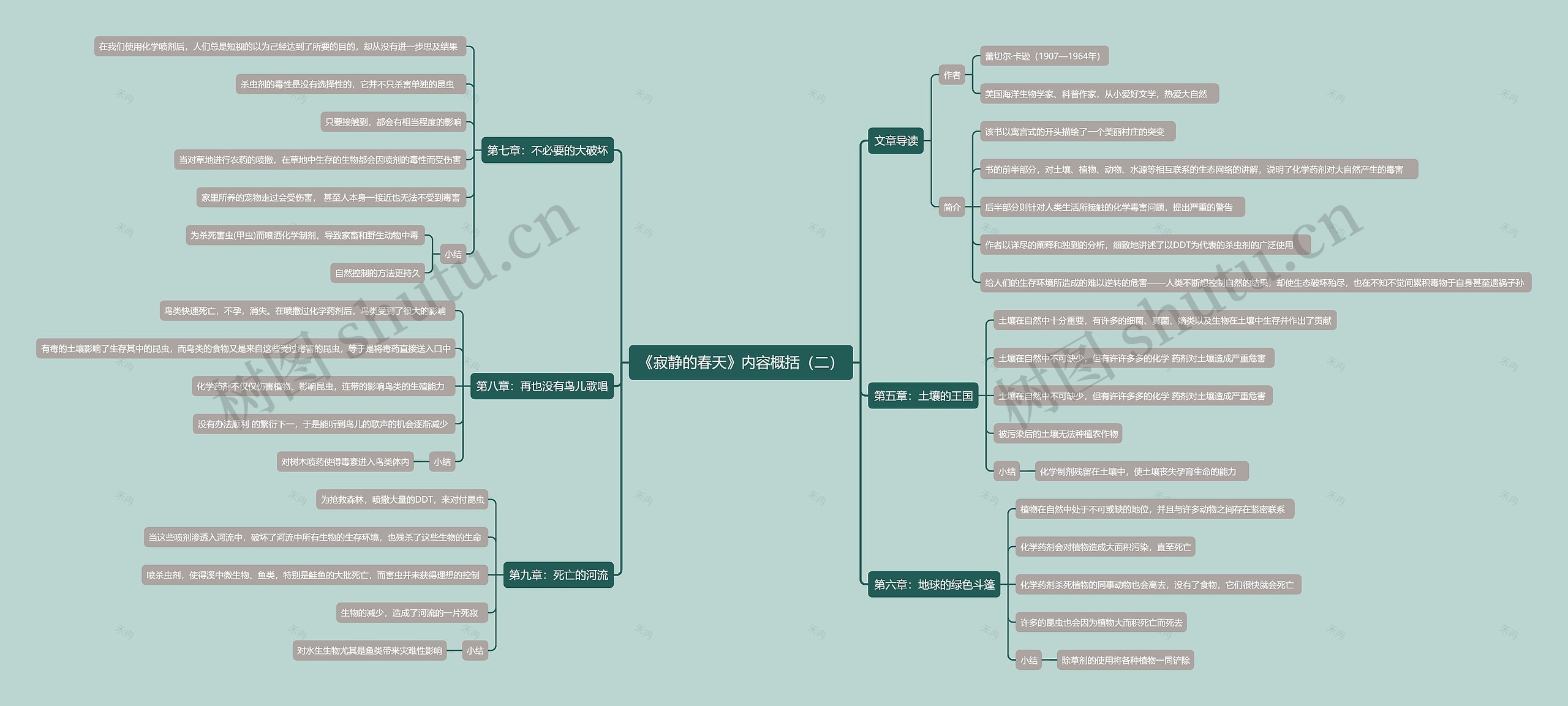 《寂静的春天》内容概括（二）思维导图