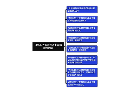 机电实务影响设备安装精度的因素思维导图